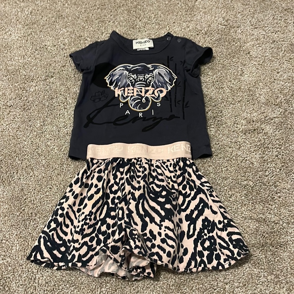 Elephant Tshirt Animal print short 2pc  
  Kenzo